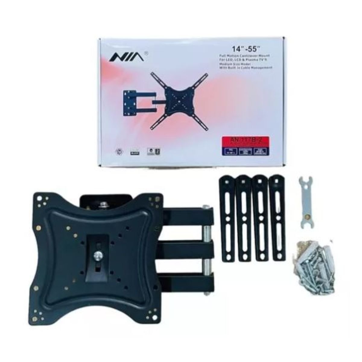 Soporte TV Full Motion NIA AN-117B-2 14–55” con Gestión de Cables